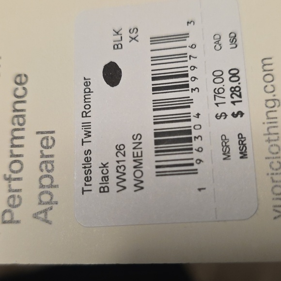 NWT Women's Vuori "Trestles Twill Romper" in Black. Various Sizes - Picture 9 of 9